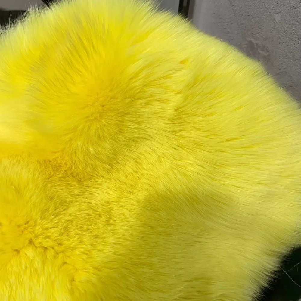 Red Fox Fur Coat Long Sleeve with Collar Ladies Real Fur Jacket Natural Fox Cloth