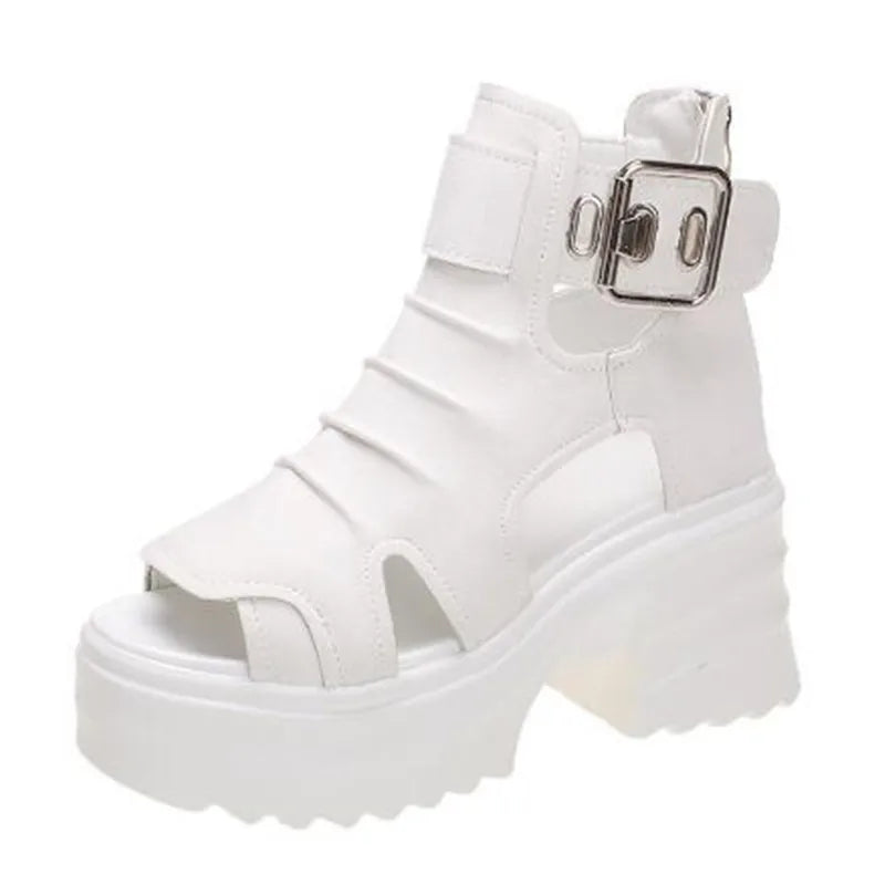 2025 Summer Sandals 8CM Wedge Heels Sneakers New Women Beach Flip Flop High Platform Casual Sandals Breathable Walking Slippers