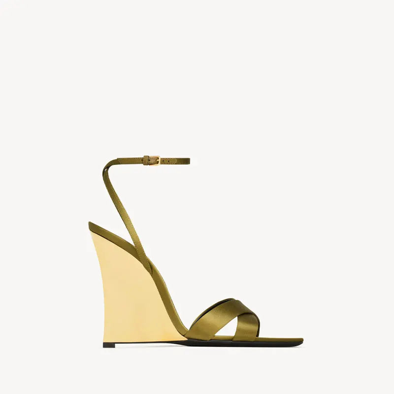 2025European and American Summer Wedge Toe High-heeled Sandals for Weddings, Banquets, Parties, Women's 34-44 Large Sandals