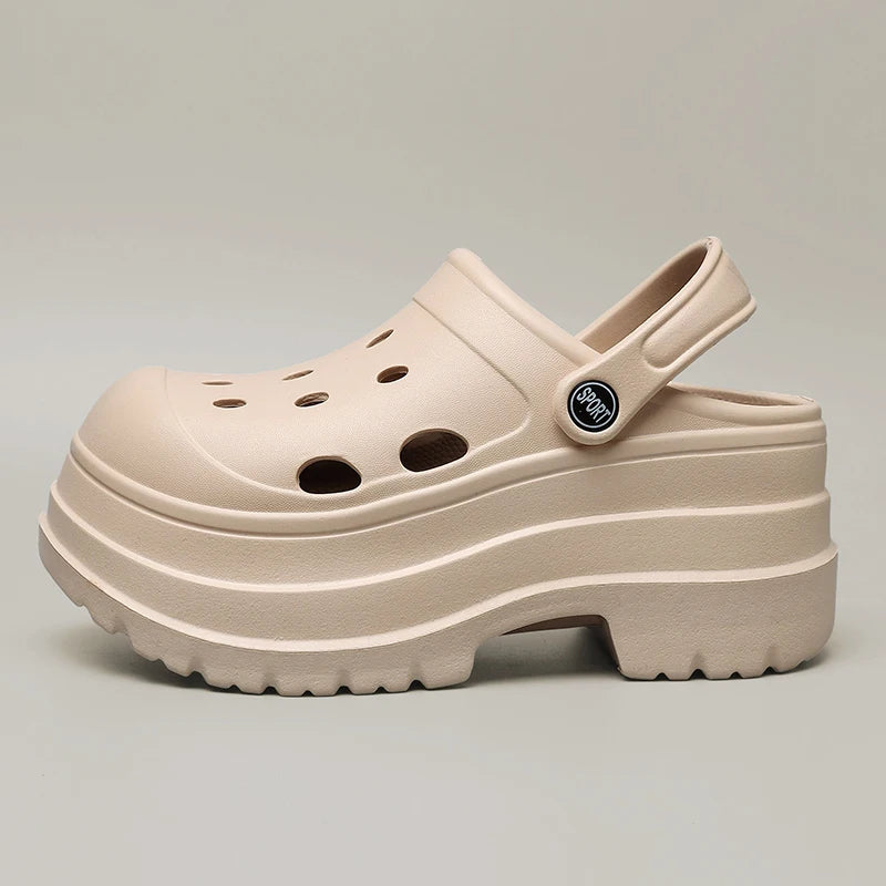 Closed Toe Wedge Heel Sandals for Women Summer Hollow Out Chunky Platform Sandals Woman Soft EVA Thick Bottom Sandalias Mujer