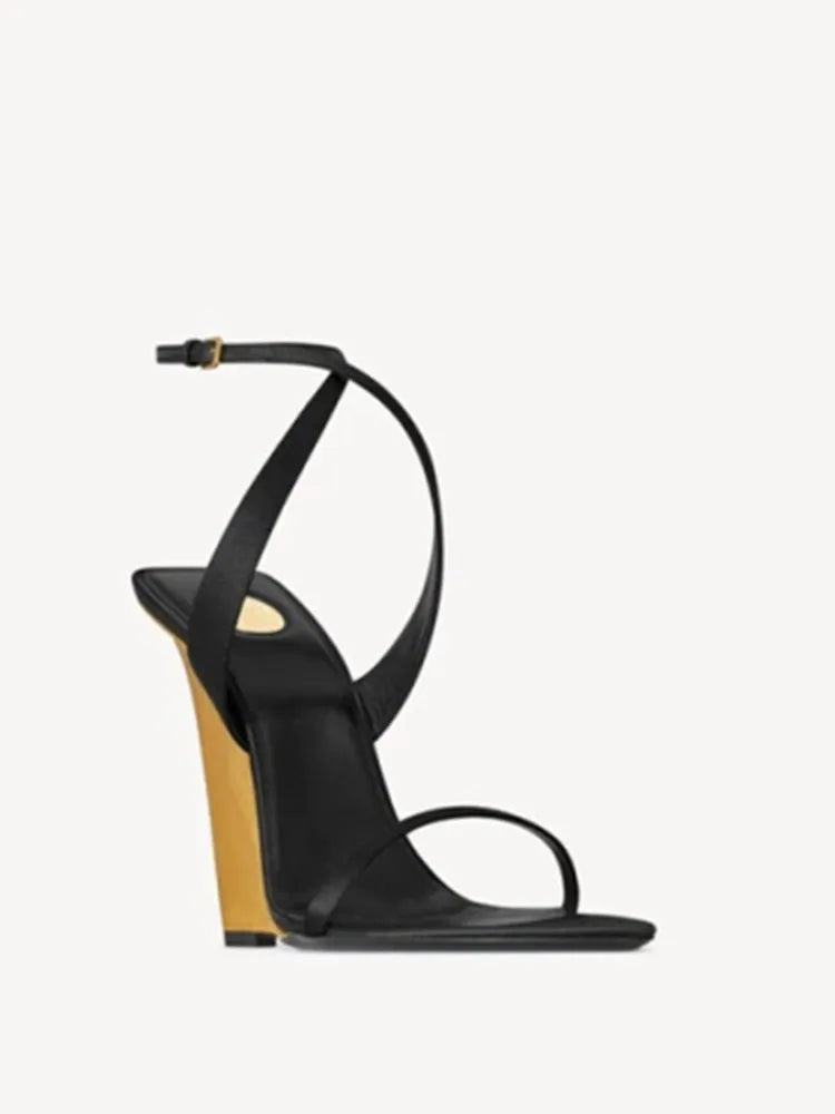 2025European and American Summer Wedge Toe High-heeled Sandals for Weddings, Banquets, Parties, Women's 34-44 Large Sandals