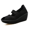 Wedge Platform Weave Sandals Fashion Peep Toe Comforty Breathable Mom Shoes Female Casual Thick Bottom Sandalias Mujer 2024