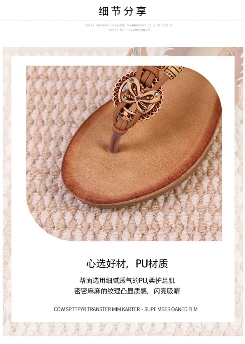 Travel wedge heel Roman sandals women's new style European and American ethnic style open-toe vacation travel leisure fashion
