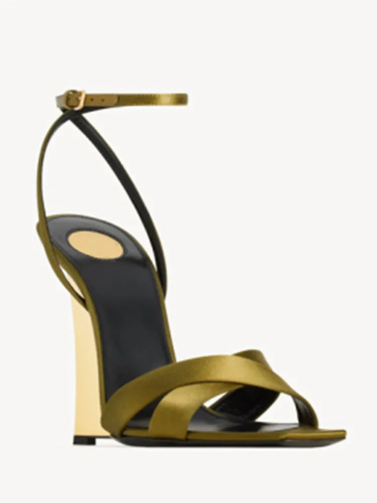 2025European and American Summer Wedge Toe High-heeled Sandals for Weddings, Banquets, Parties, Women's 34-44 Large Sandals