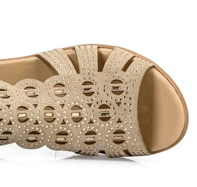 Sandal Woman Wedge Orthopedic Sandals for Women Black Shoe Elegant Brands Platform Roman Medium Heel Summer New 2025 Heels Shoes