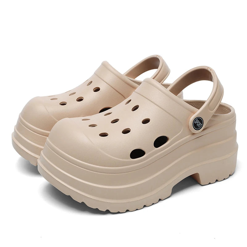 Closed Toe Wedge Heel Sandals for Women Summer Hollow Out Chunky Platform Sandals Woman Soft EVA Thick Bottom Sandalias Mujer