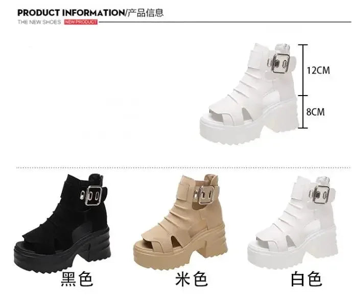 2025 Summer Sandals 8CM Wedge Heels Sneakers New Women Beach Flip Flop High Platform Casual Sandals Breathable Walking Slippers