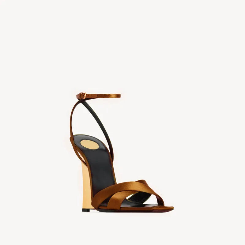2025European and American Summer Wedge Toe High-heeled Sandals for Weddings, Banquets, Parties, Women's 34-44 Large Sandals