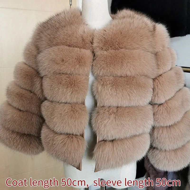 Winter Real Fur Women Raccoon Natural Fur Coat Silver Fox Long Vest Warm Luxury Jacket Parkas With Leather Fur Clothe For Female