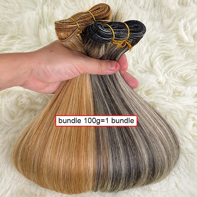 14A Double Full Vietnam hair Highlight Color Human Hair Bundles Silky Straight Hair Weave Mixed Color Double Weft Hair Bundles