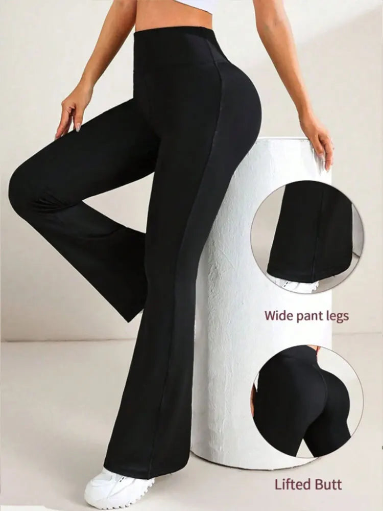 Women's High-Waisted Yoga Flare Pants - Red/White/Black Bootcut Workout Leggings,Plus Size Clothes,Pants & Capris,Jeans（New）