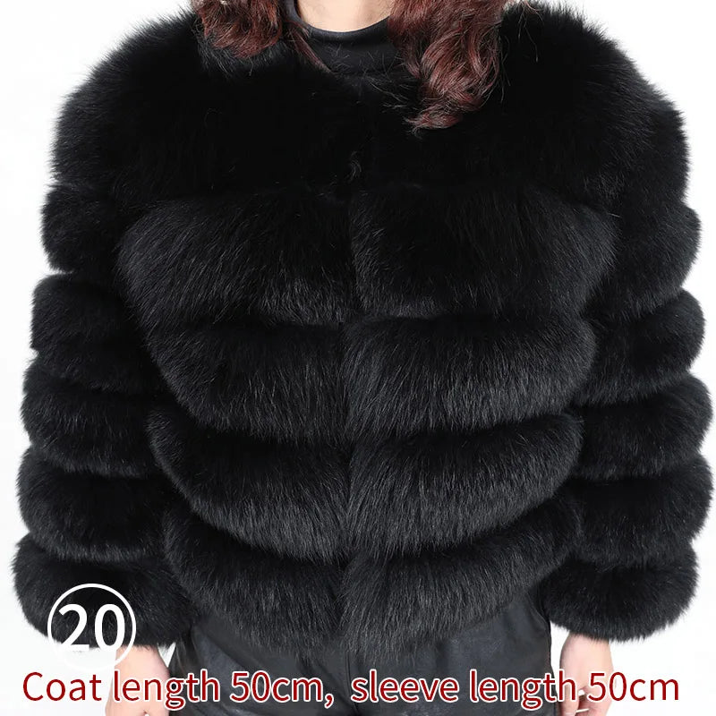 Winter Real Fur Women Raccoon Natural Fur Coat Silver Fox Long Vest Warm Luxury Jacket Parkas With Leather Fur Clothe For Female