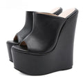 Aneikeh Summer Shallow Designer Fashion Peep Toe Platform Wedge Woman Slippers Shoes Super High Heels Sandals Size 35-42