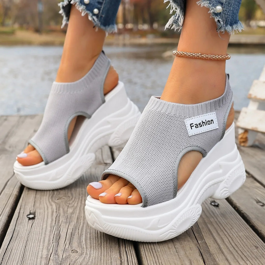 Summer Elegant and Sexy Wedge Thick Soled Sandals Fashionable Best Selling New Comfortable Plus Size Beach Women's Shoes