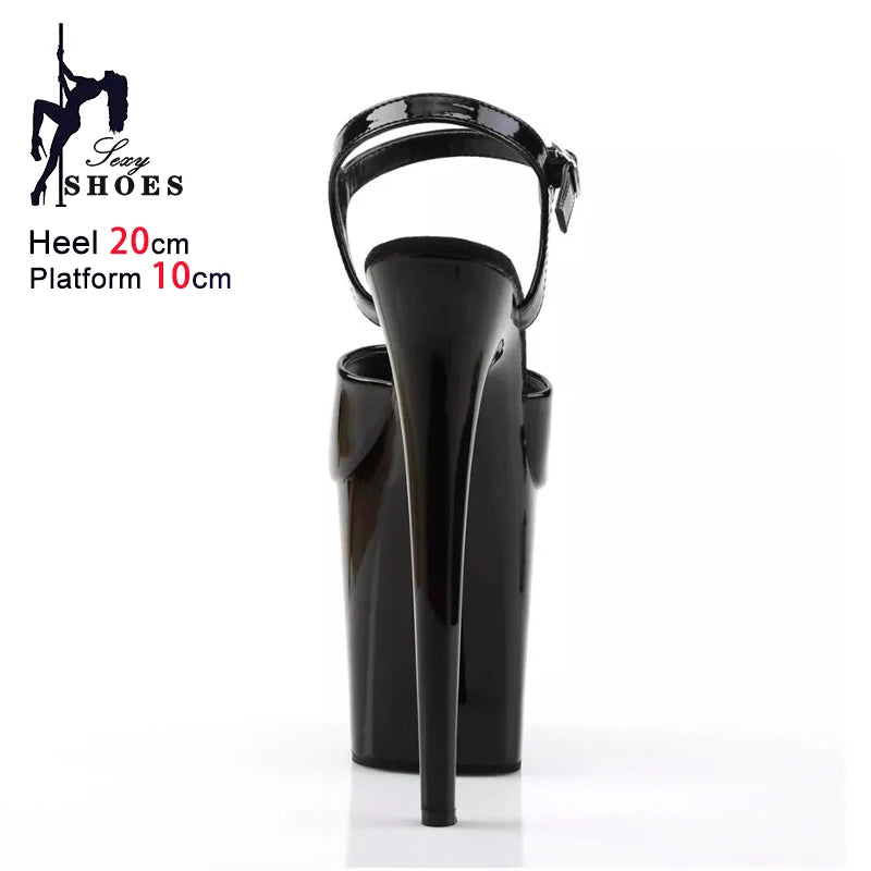 Europe and America New Fashion Platform High Heel Sandals For Woman Summer Ankle Strap 20CM Stiletto Nightclub Model Stage Shoes